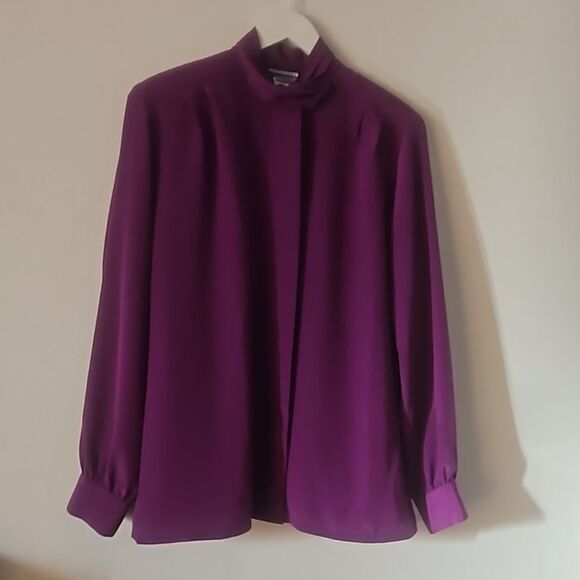 Pendleton Classics Women's Size 12 purple chiffon Blouse hidden button closure - Picture 1 of 5